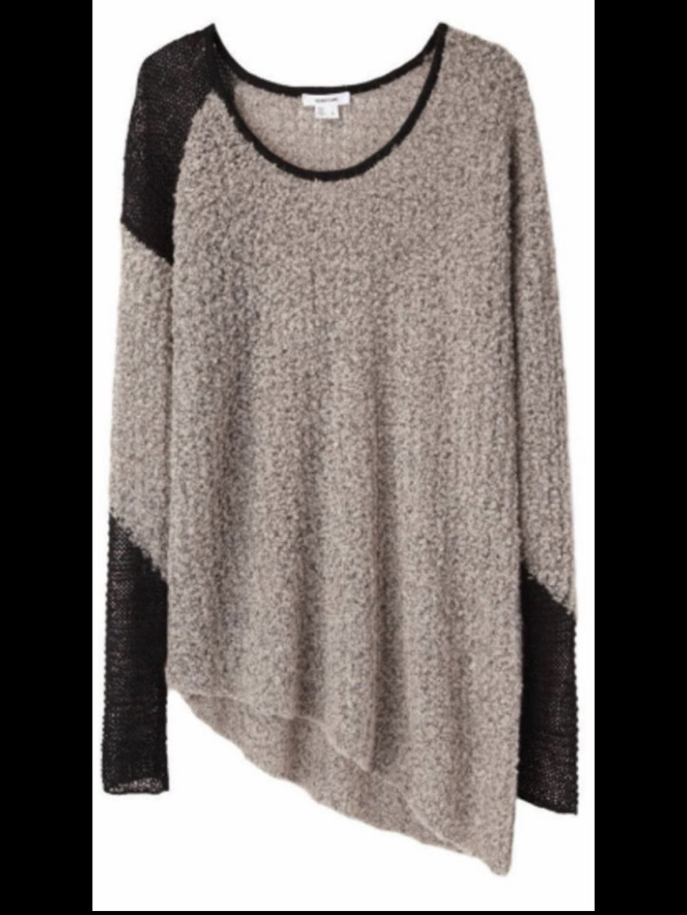 Helmut Lang Flecked Bouclé Asymmetrical Sweater Sz S Black & Beige Worn on Glee